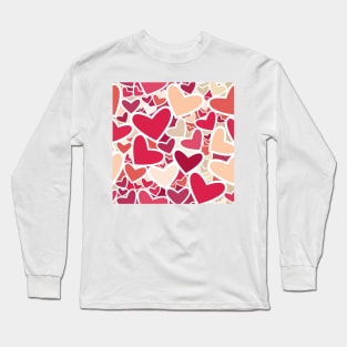 Colorful pattern with hearts Long Sleeve T-Shirt